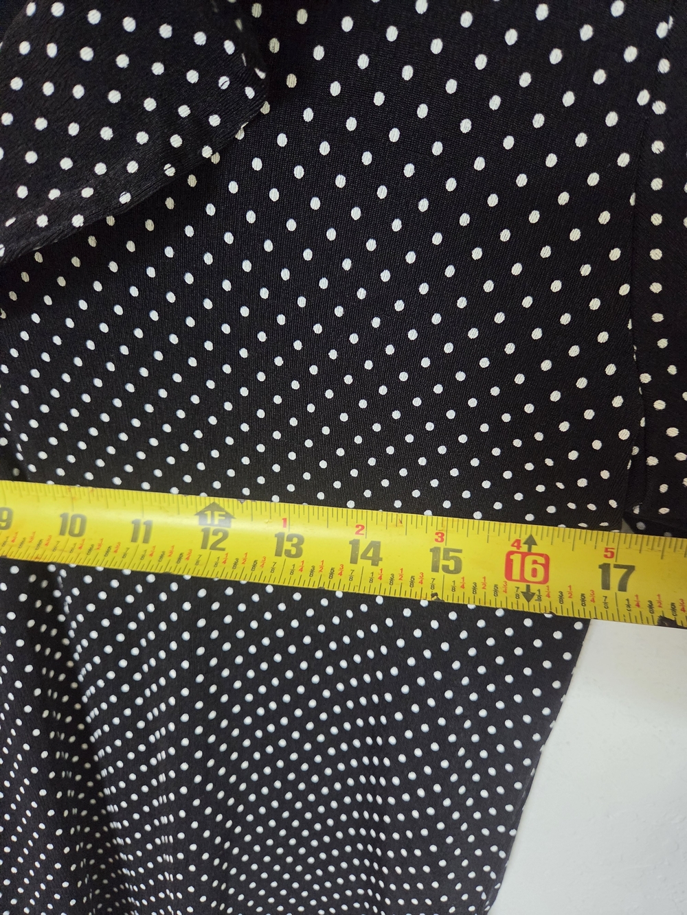 Retro Y2K Romantic Whimsigoth Susan Lawrence Black Polka Dot Ruffle Top Medium M - Picture 7 of 7
